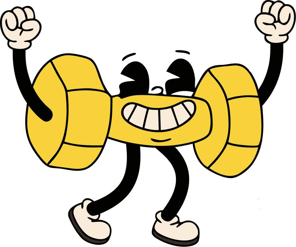 Personagem comemorando